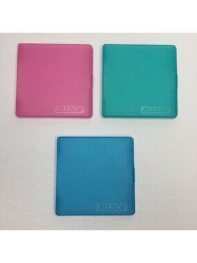 Allsop CD/DVD Storage Cases Set Of 3 Pink Blue Green Transparent Durable